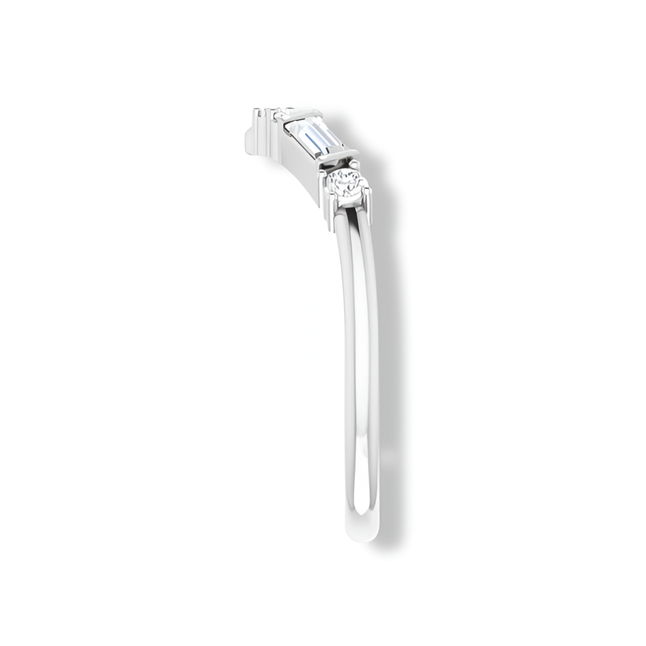 Contour Band With Baguette and Round Diamonds-VIRABYANI